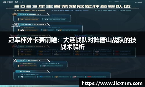 冠军杯外卡赛前瞻：大连战队对阵唐山战队的技战术解析